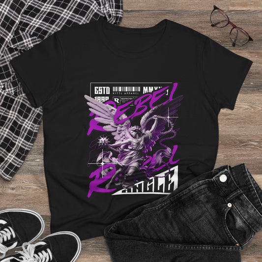 Rebel Angel Graphic Tee, Women's Stylish Cotton T-Shirt,