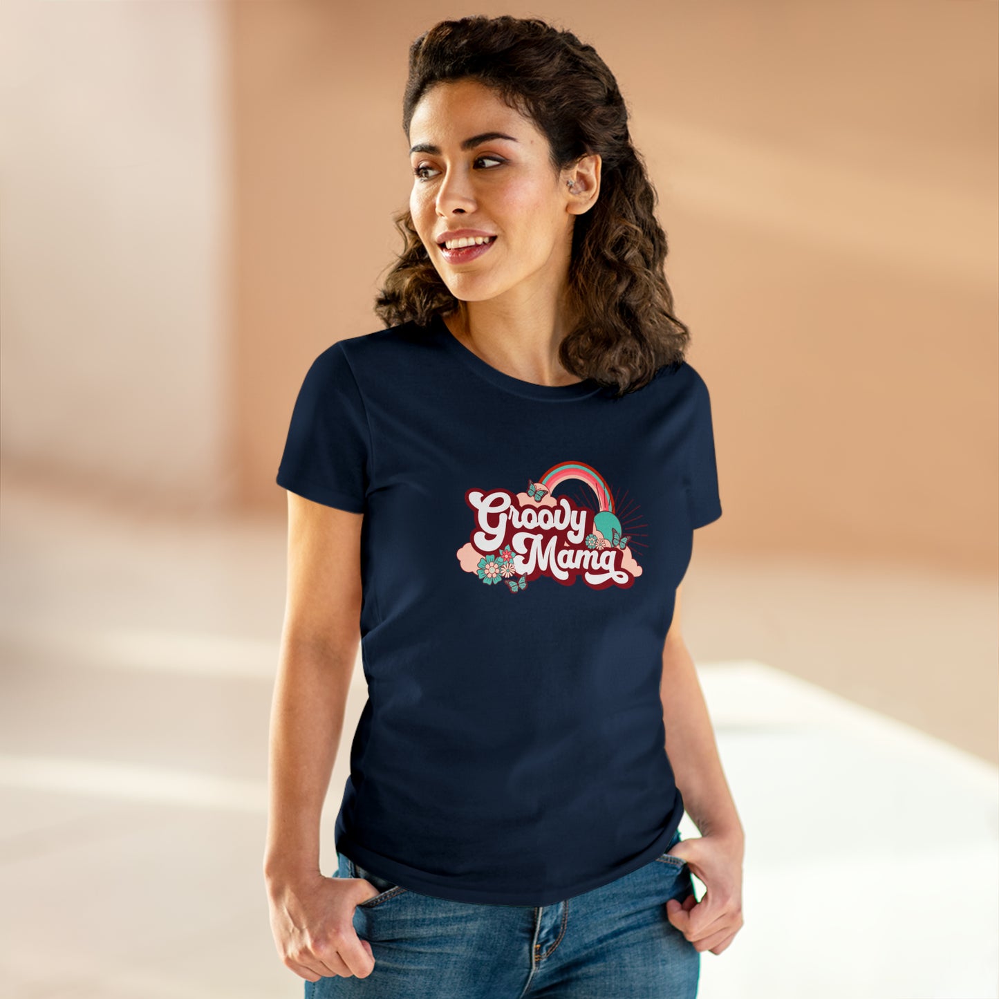 Groovy Mama, Women's Midweight Cotton Tee