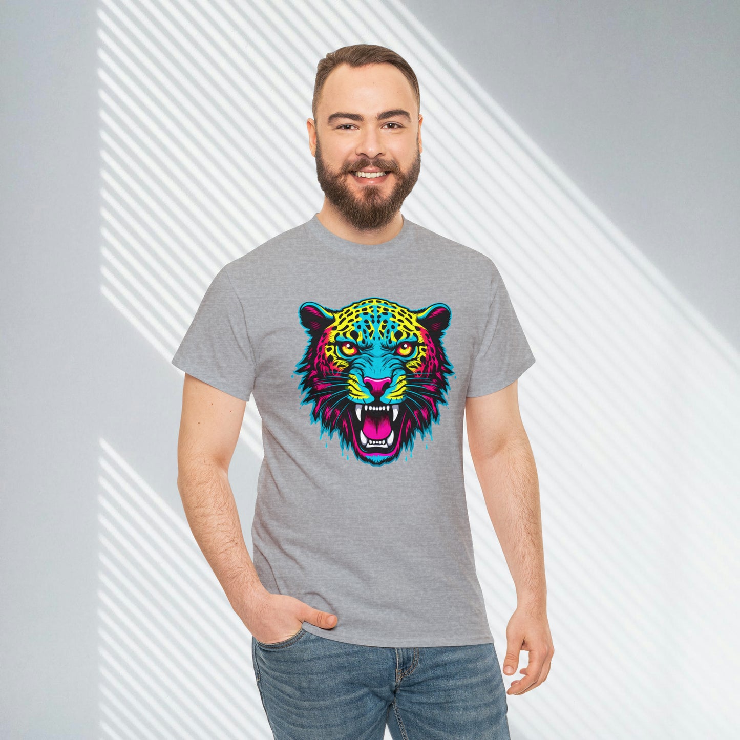 colorful Leopard Unisex Heavy Cotton Tee