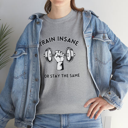 Train Insane or Stay The Same, Unisex Heavy Cotton Tee