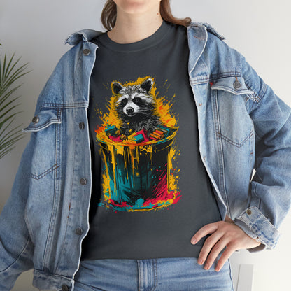 Trash Panda, Raccoon in a trash can Unisex Heavy Cotton Tee