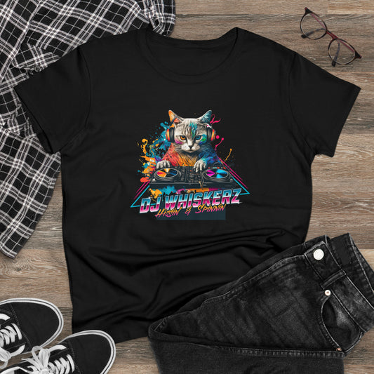 DJ WHISKERZ, Women's Midweight Cotton Graphic Tee