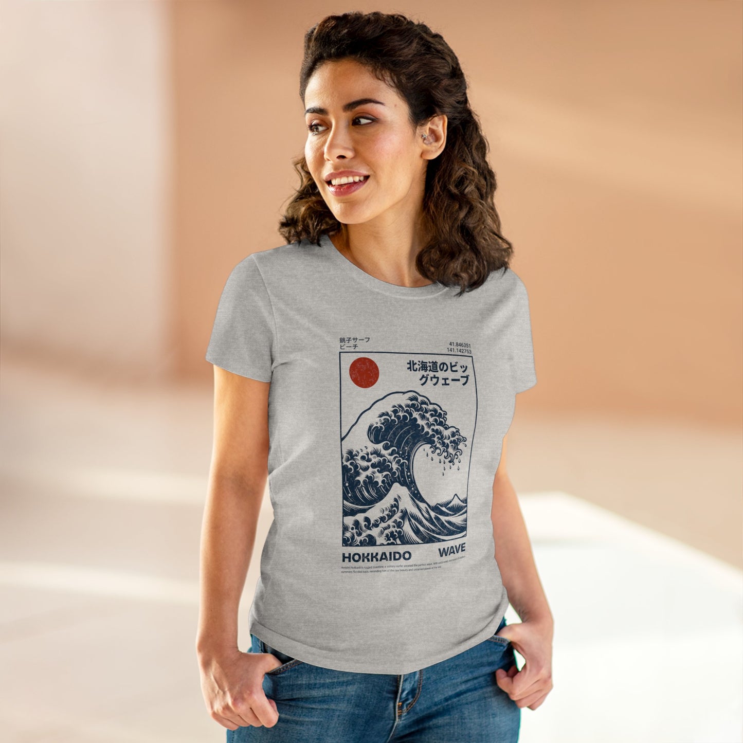 HOKKAIDO Wave Women's Midweight Cotton Tee