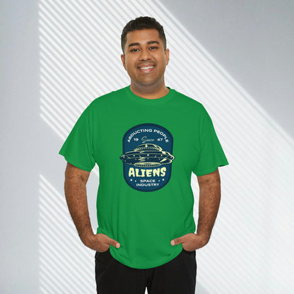 Aliens, Abducting People Since 1947, Custom Graphic Unisex Heavy Cotton Tee