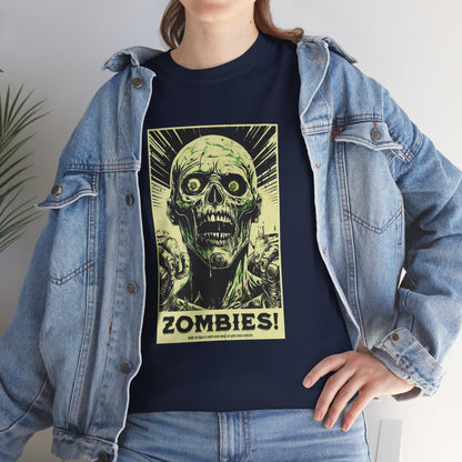 Zombies! Poster Style Unisex Heavy Cotton Tee