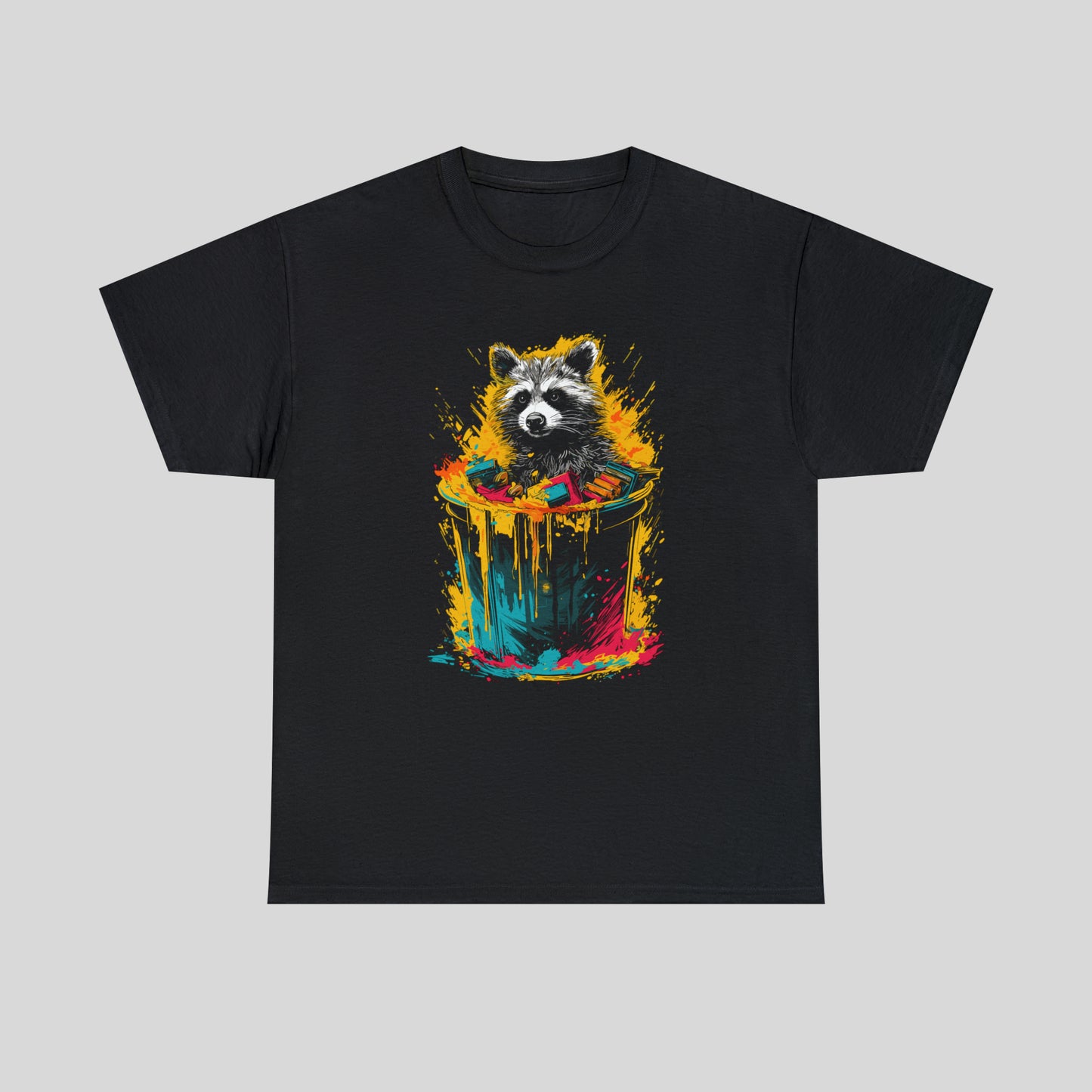 Trash Panda, Raccoon in a trash can Unisex Heavy Cotton Tee