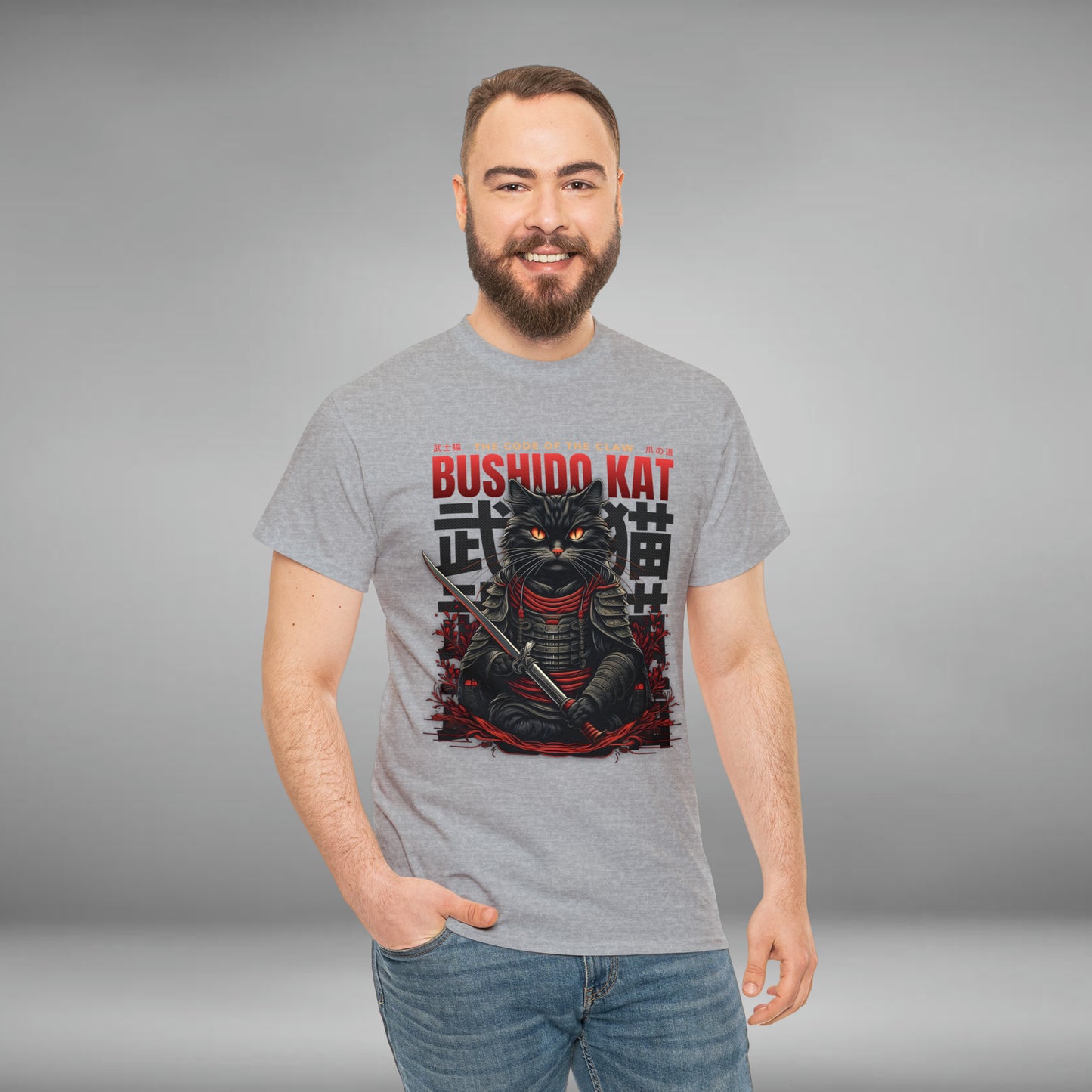 Bushido Cat, The Code Of The Claw, Unisex Heavy Cotton Tee