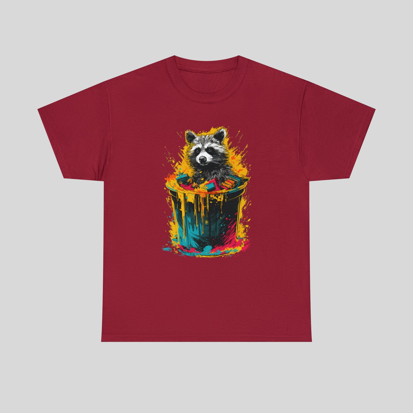 Trash Panda, Raccoon in a trash can Unisex Heavy Cotton Tee