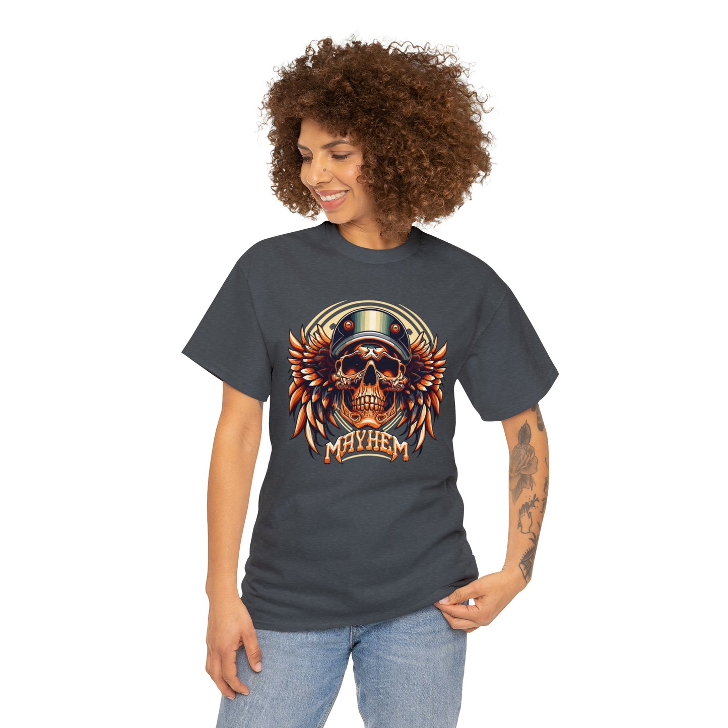 MAYHEM, Winged Skull Unisex Heavy Cotton Tee