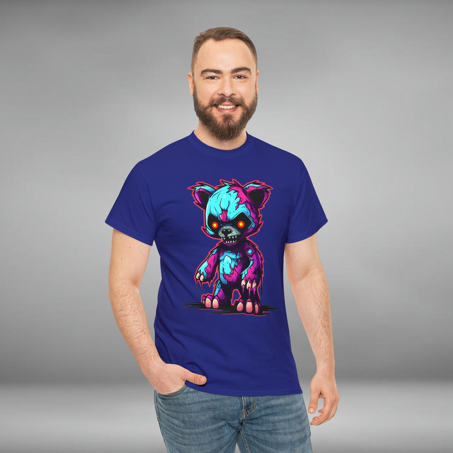 Zombie Teddy Bear, Custom Unisex Heavy Cotton Tee