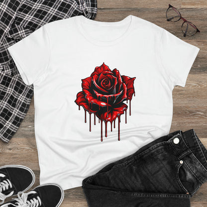 Painted Rose Women's Midweight Cotton Tee