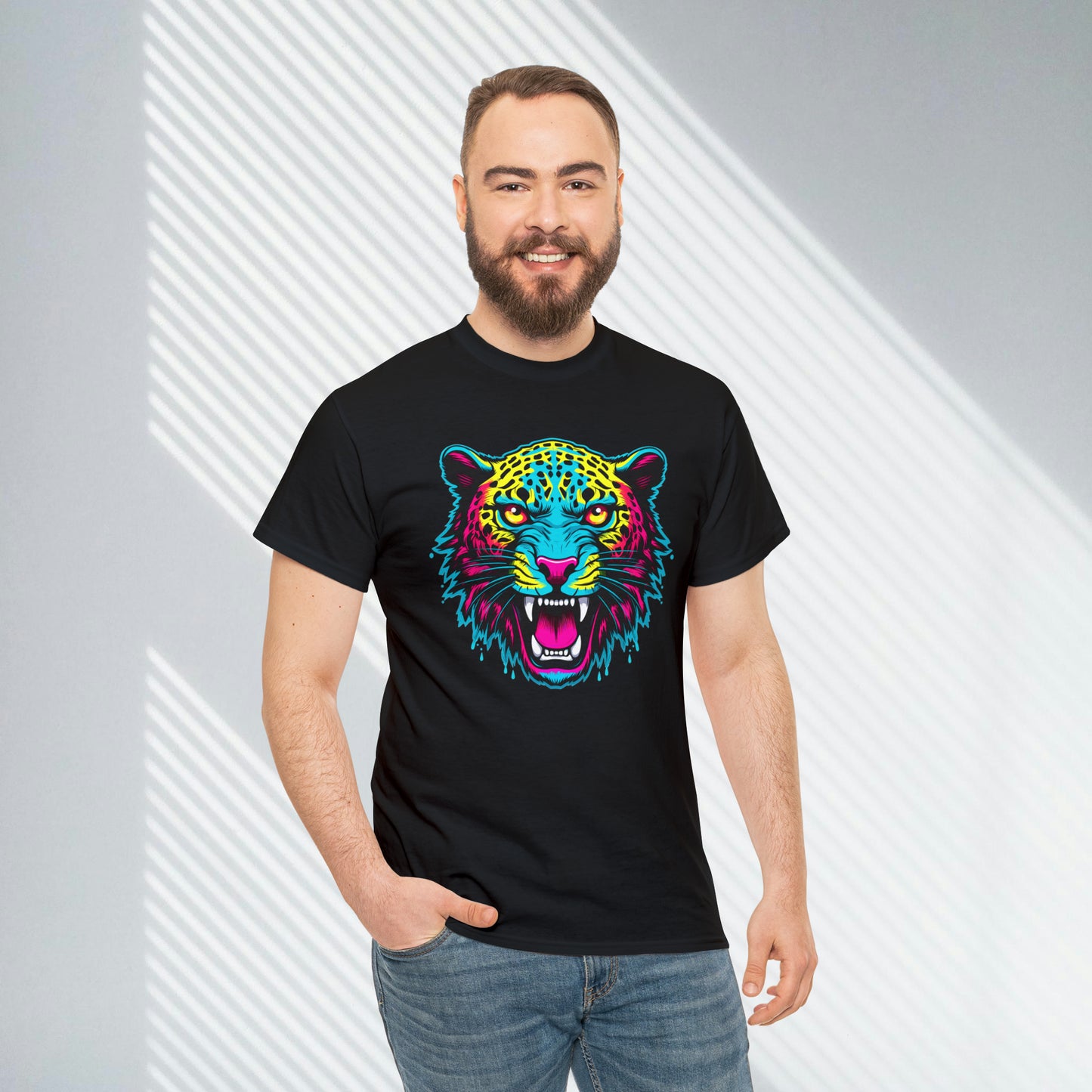 colorful Leopard Unisex Heavy Cotton Tee