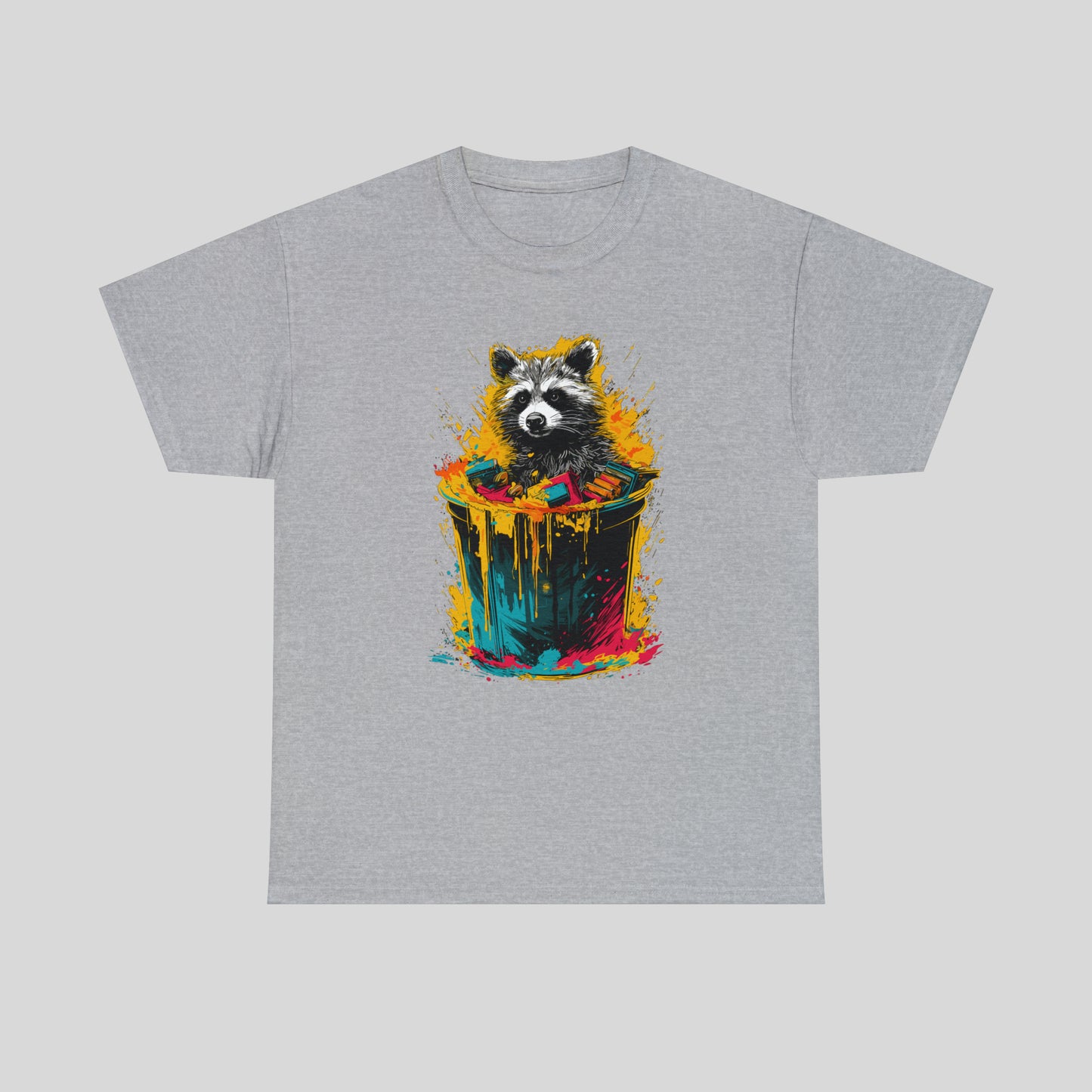 Trash Panda, Raccoon in a trash can Unisex Heavy Cotton Tee