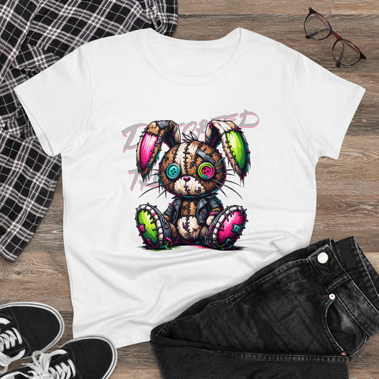 Distorted Truth, Ragdoll Bunny, Women's Midweight Cotton Tee