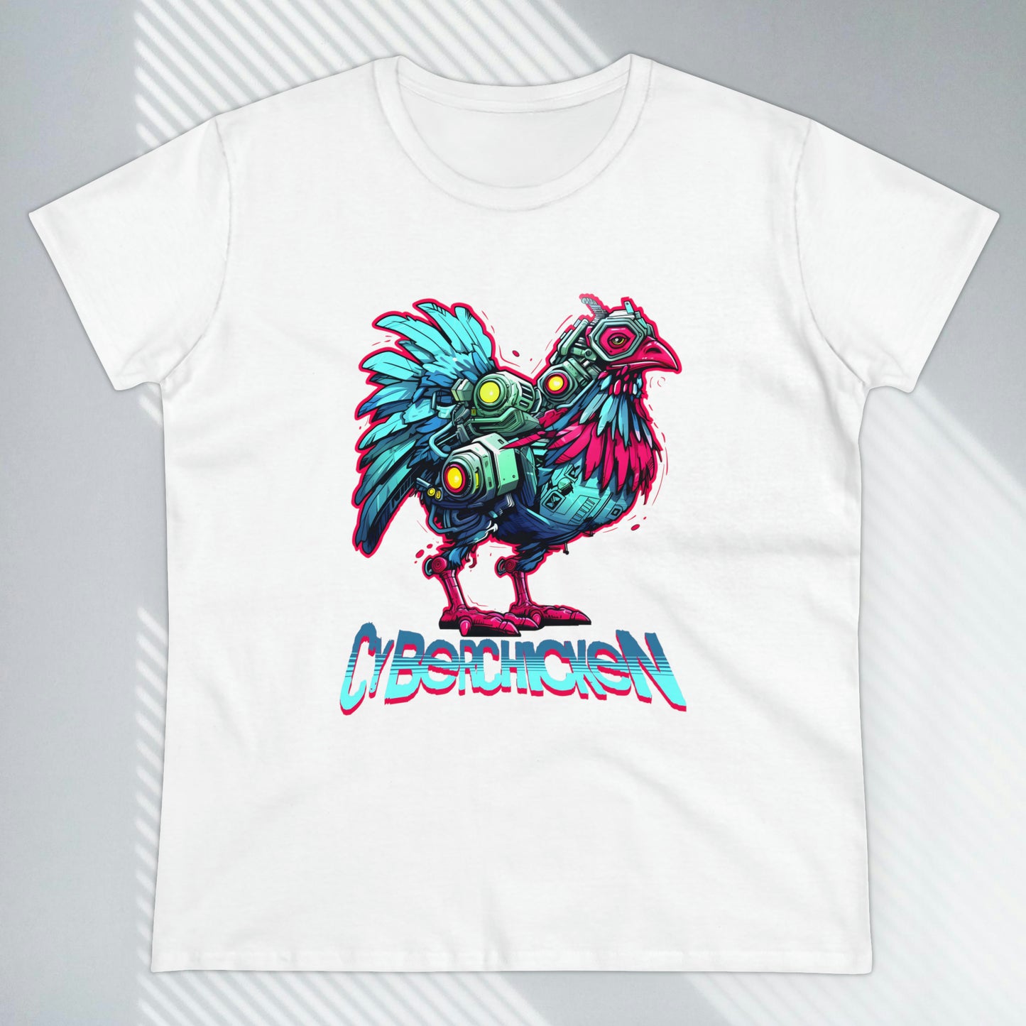 CyberChicken, Cyborg Chicken Women's Midweight Cotton Tee