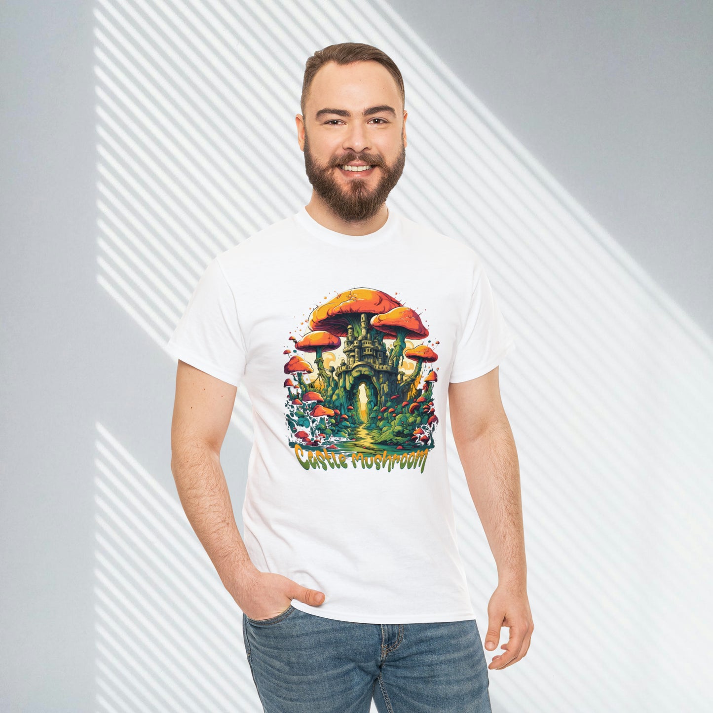 Castle Mushroom, Unisex Heavy Cotton Tee