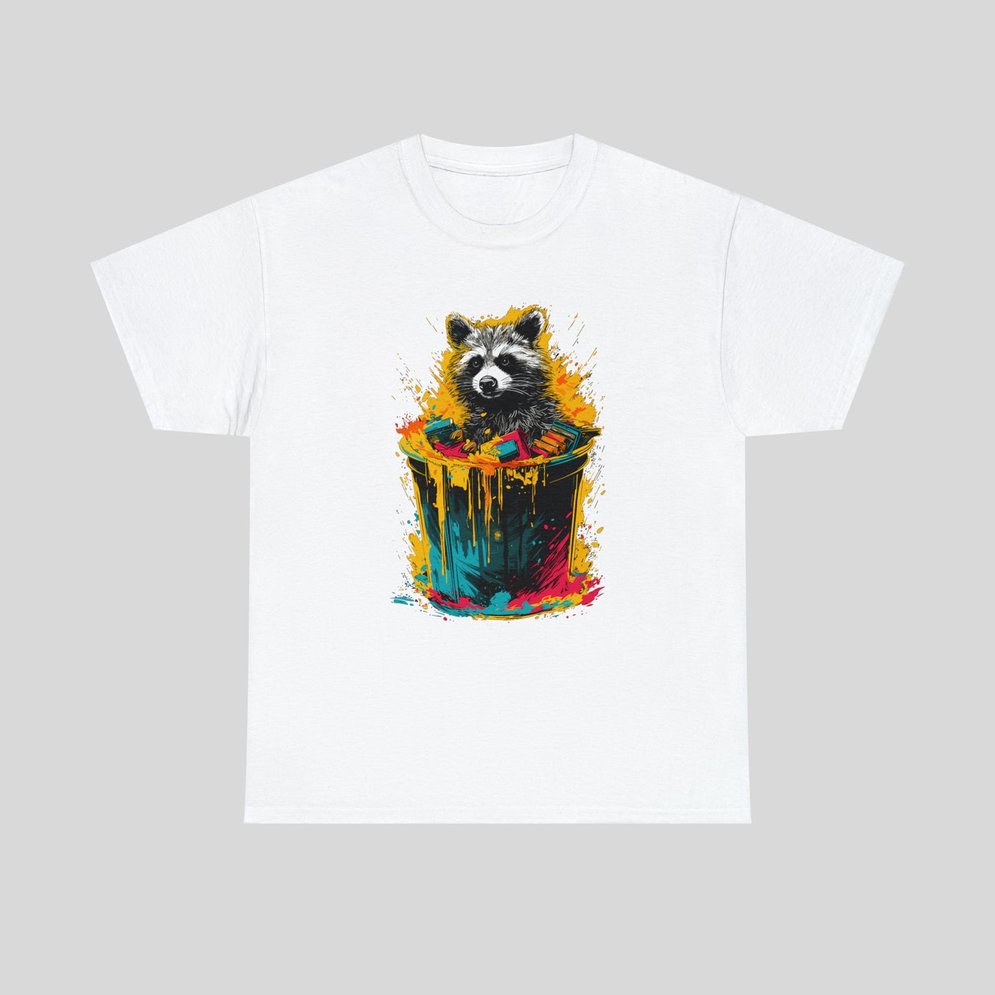 Trash Panda, Raccoon in a trash can Unisex Heavy Cotton Tee