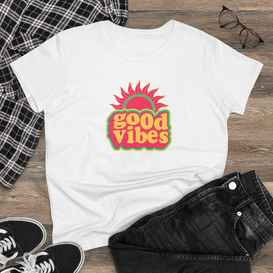 Good Vibes Women's Midweight Cotton Tee