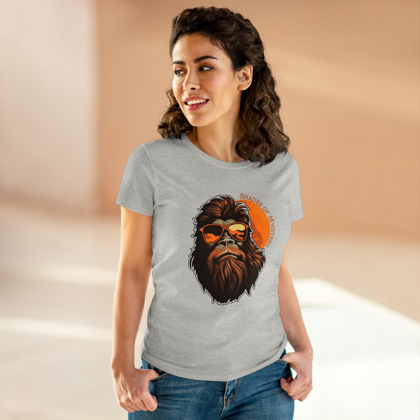 Bigfoot, Shades Of Mystery, Women's Midweight Cotton Tee