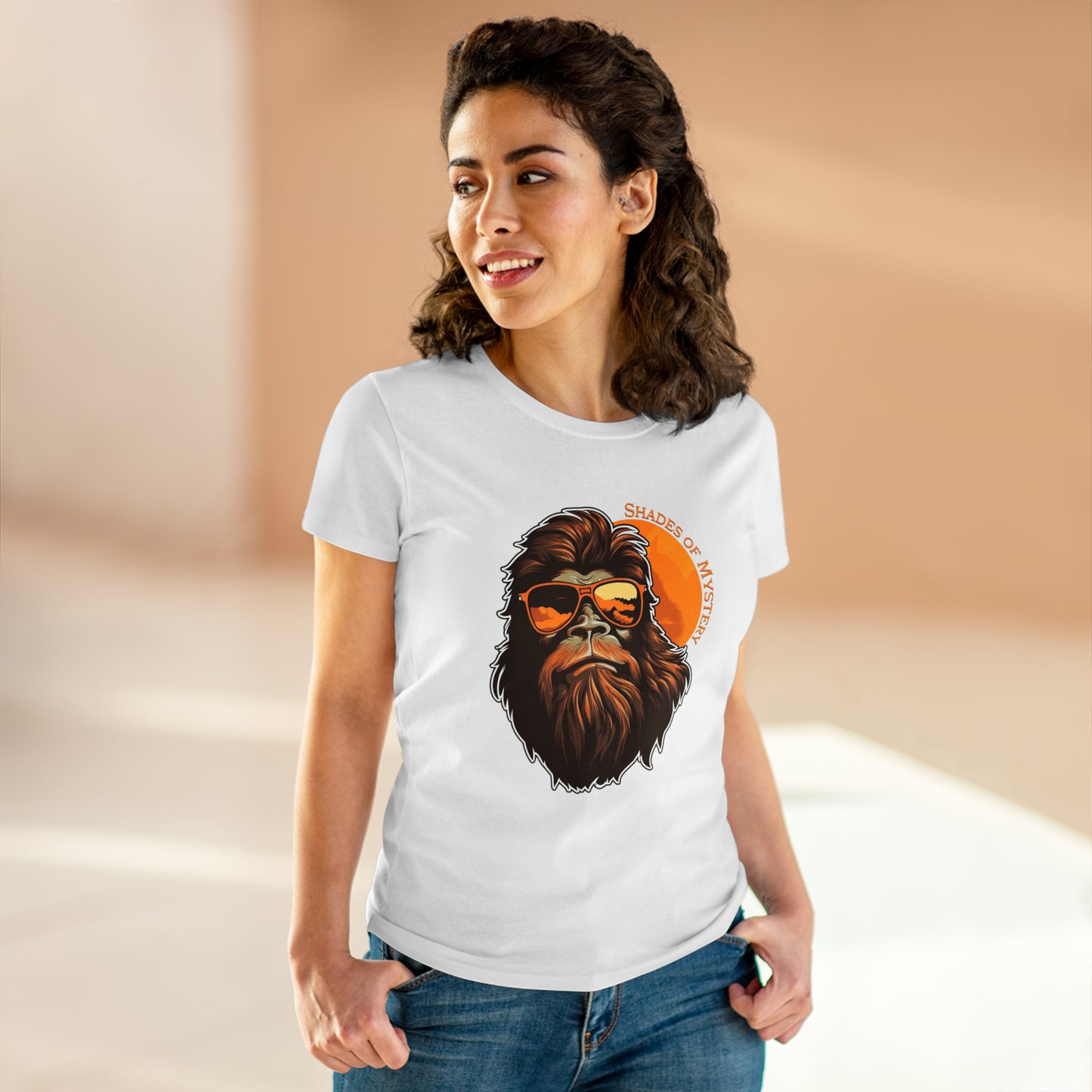 Bigfoot, Shades Of Mystery, Women's Midweight Cotton Tee