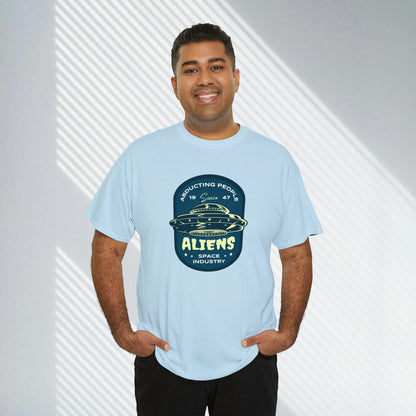 Aliens, Abducting People Since 1947, Custom Graphic Unisex Heavy Cotton Tee