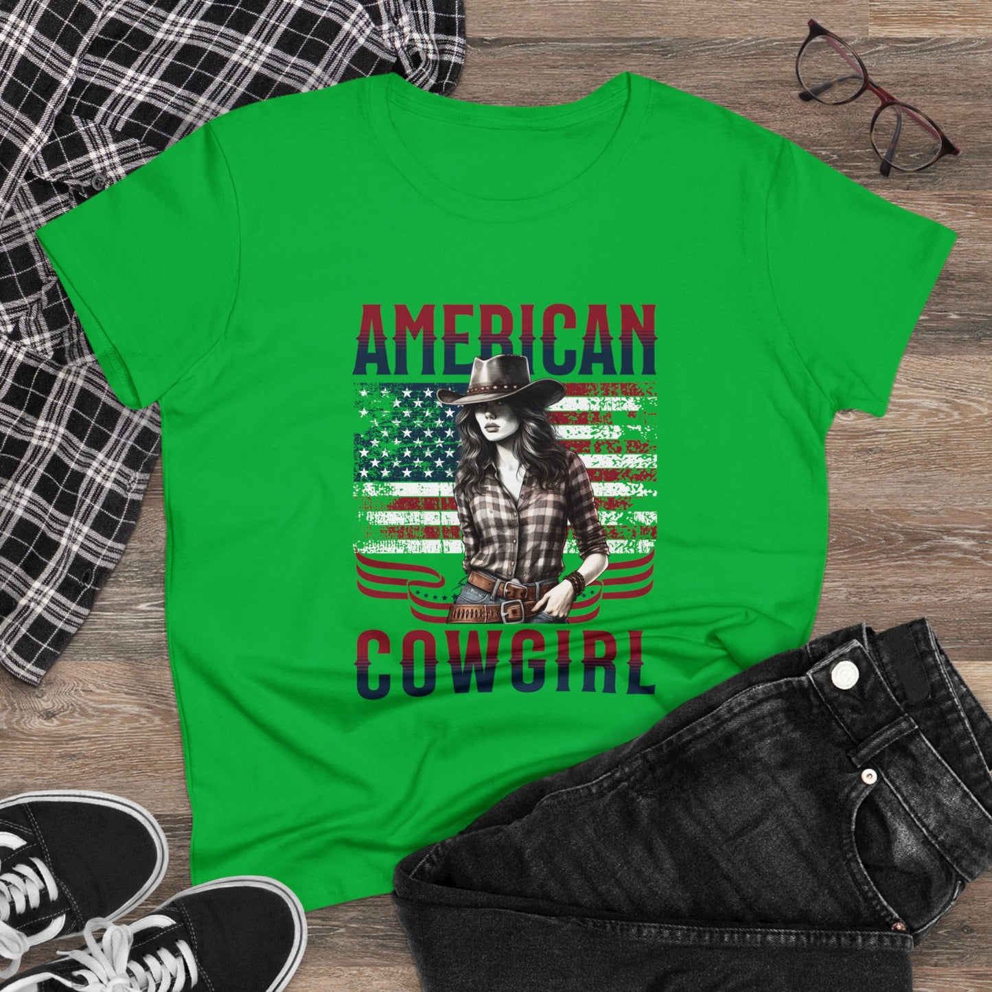 American Cowgirl Women's Midweight Cotton Tee