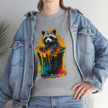 Trash Panda, Raccoon in a trash can Unisex Heavy Cotton Tee