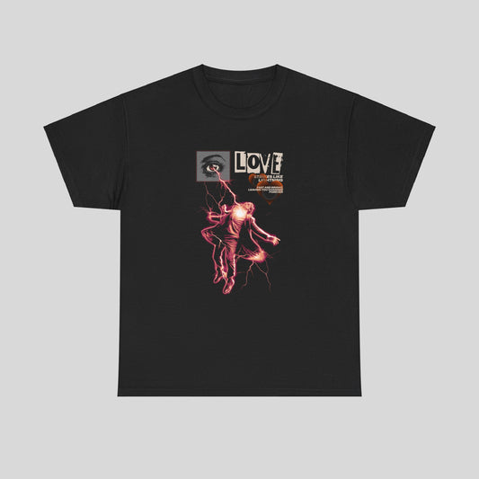 LOVE, Strikes Like Lightning, Unisex Heavy Cotton Tee