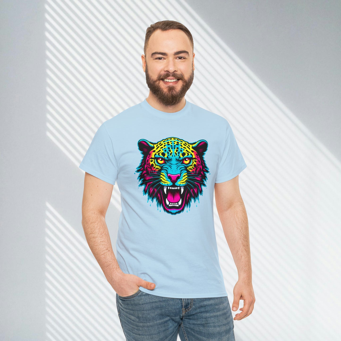 colorful Leopard Unisex Heavy Cotton Tee