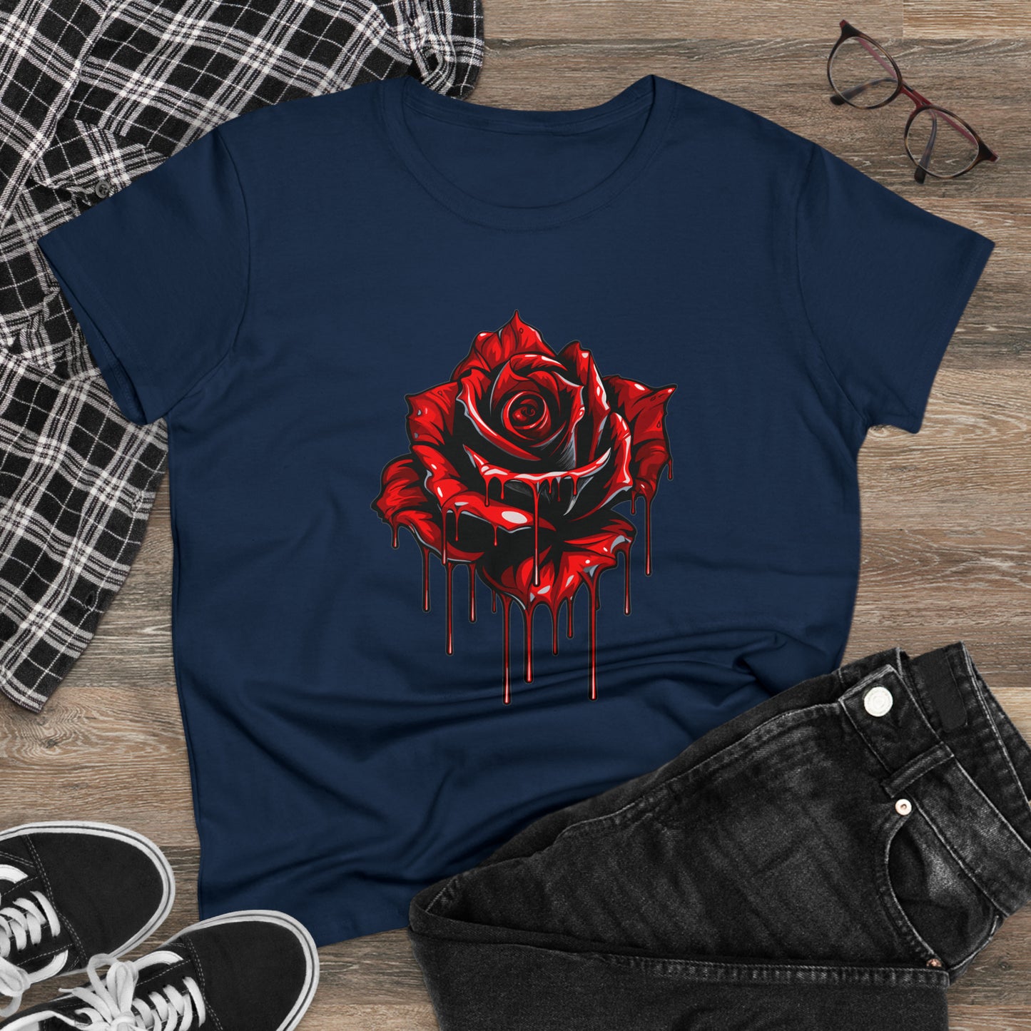 Painted Rose Women's Midweight Cotton Tee