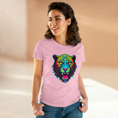 Colorful Leopard Women's Midweight Cotton Tee