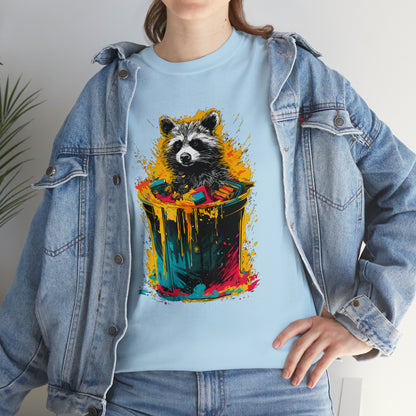 Trash Panda, Raccoon in a trash can Unisex Heavy Cotton Tee