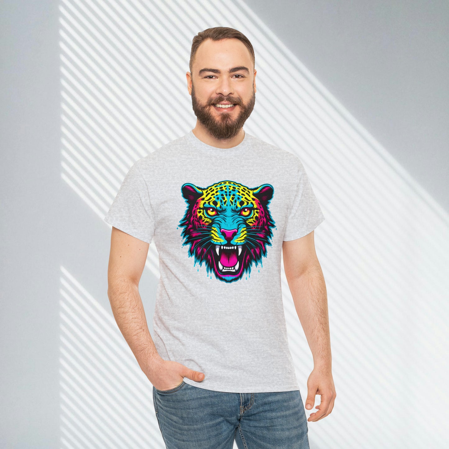 colorful Leopard Unisex Heavy Cotton Tee