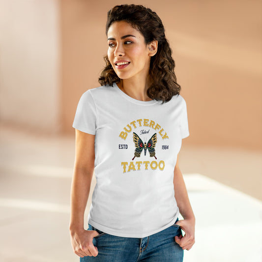 BUTTERFLY TATTOO, Women's Midweight Cotton Tee