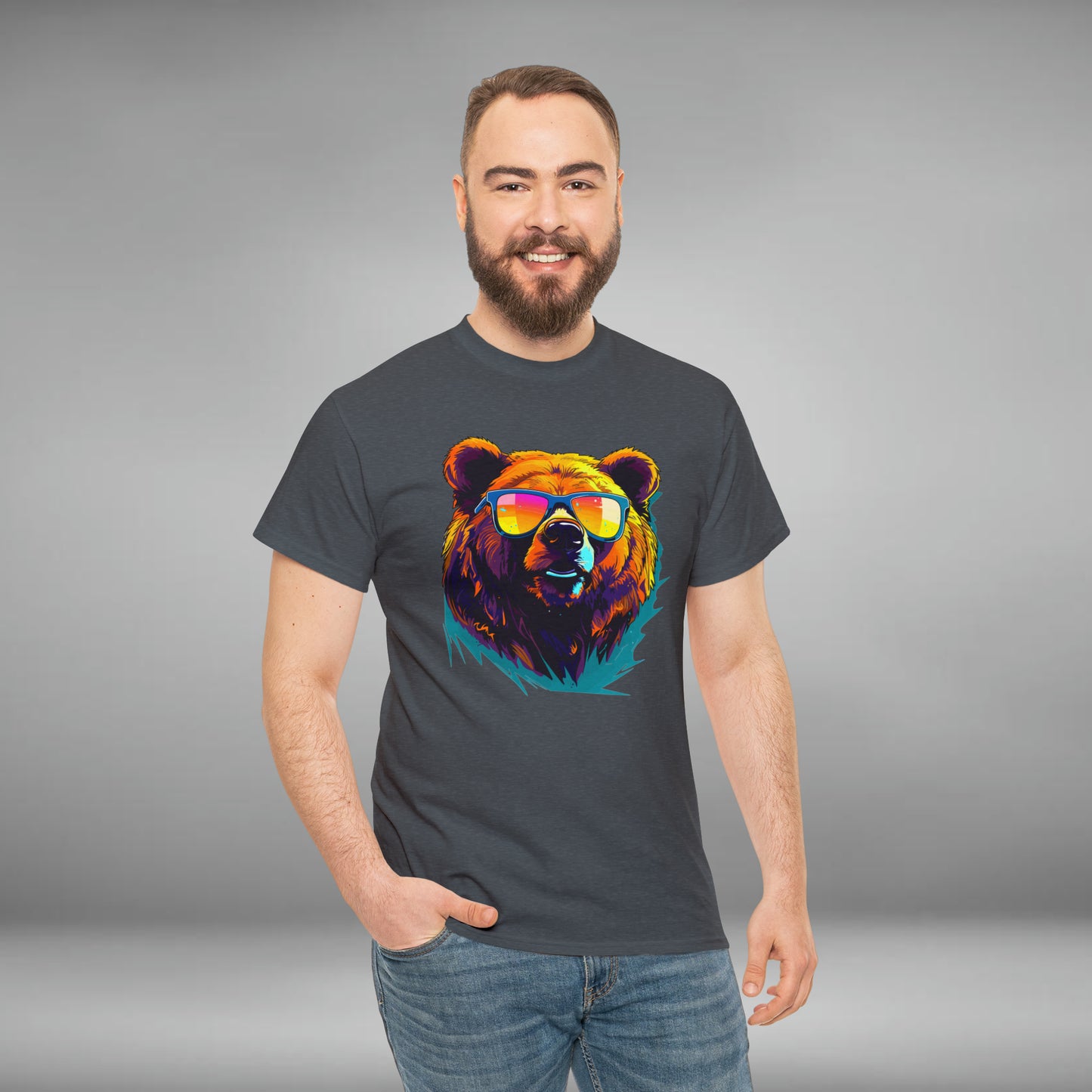 Cool Bear Wearing Sunglasses Unisex Heavy Cotton Tee