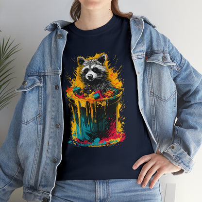 Trash Panda, Raccoon in a trash can Unisex Heavy Cotton Tee