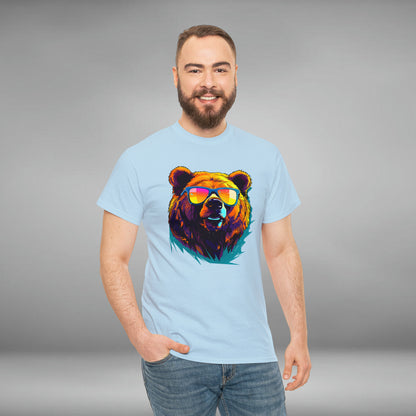 Cool Bear Wearing Sunglasses Unisex Heavy Cotton Tee