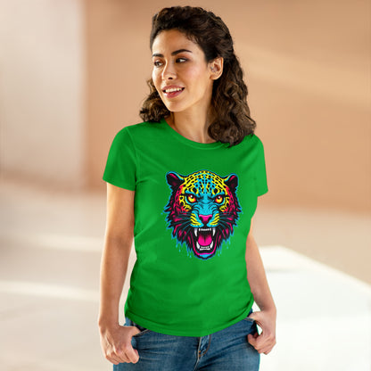 Colorful Leopard Women's Midweight Cotton Tee