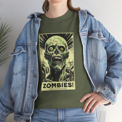 Zombies! Poster Style Unisex Heavy Cotton Tee