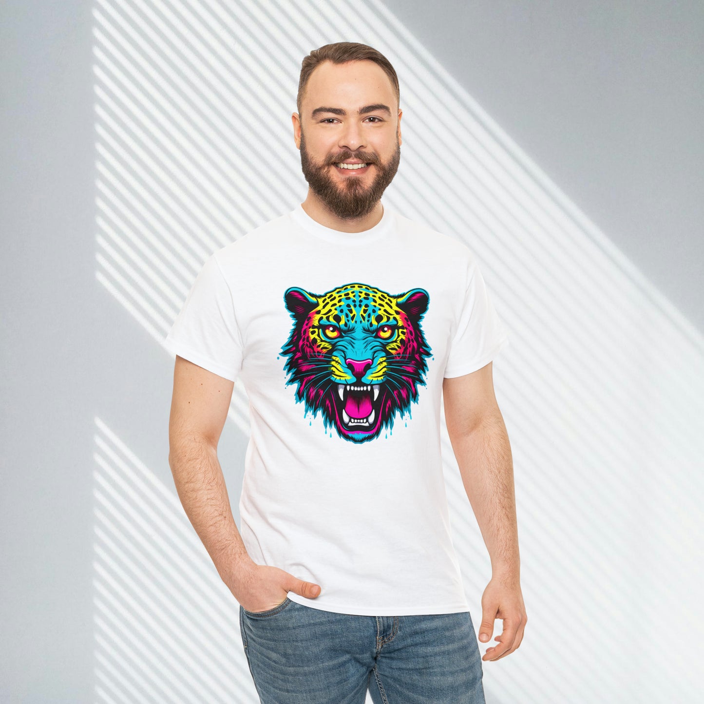 colorful Leopard Unisex Heavy Cotton Tee