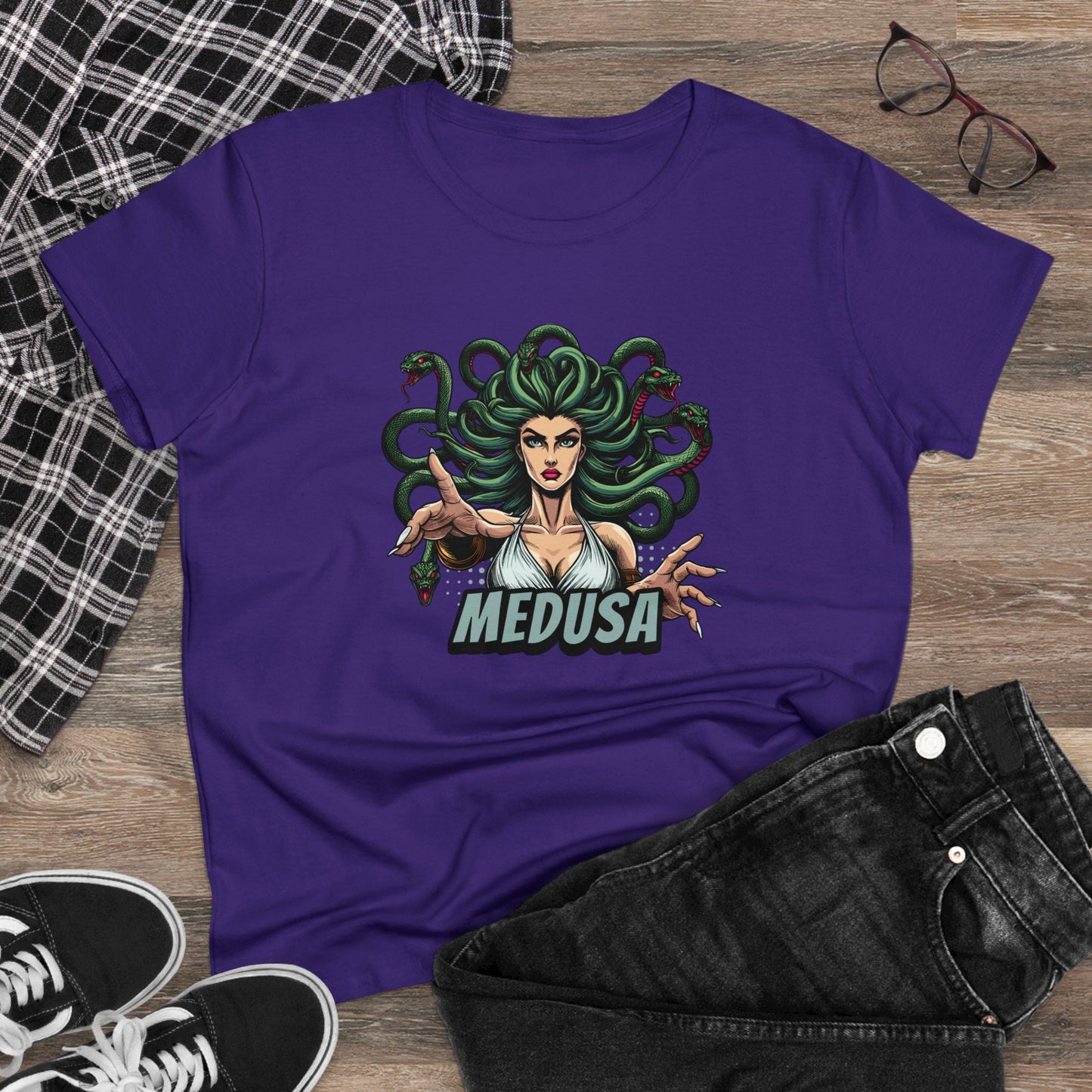 Medusa, Women's Midweight Cotton Tee