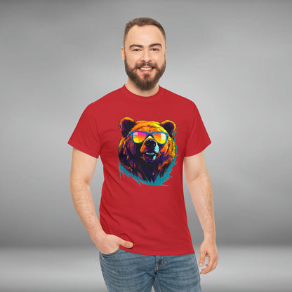 Cool Bear Wearing Sunglasses Unisex Heavy Cotton Tee