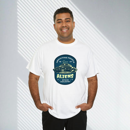 Aliens, Abducting People Since 1947, Custom Graphic Unisex Heavy Cotton Tee