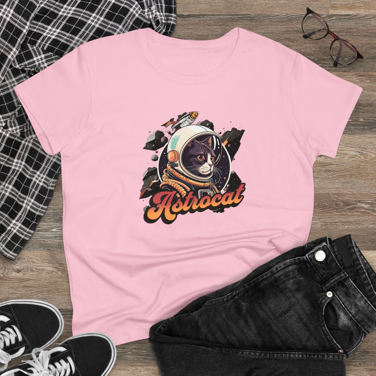 Astrocat, Women's Midweight Cotton Tee