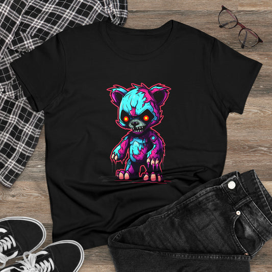 Zombie Teddy Bear, Custom Women's Midweight Cotton Tee