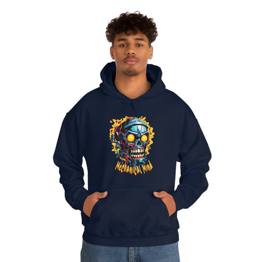 Mechanical Mind, Robotic Skull Unisex Heavy Blend™ Hooded Sweatshirt