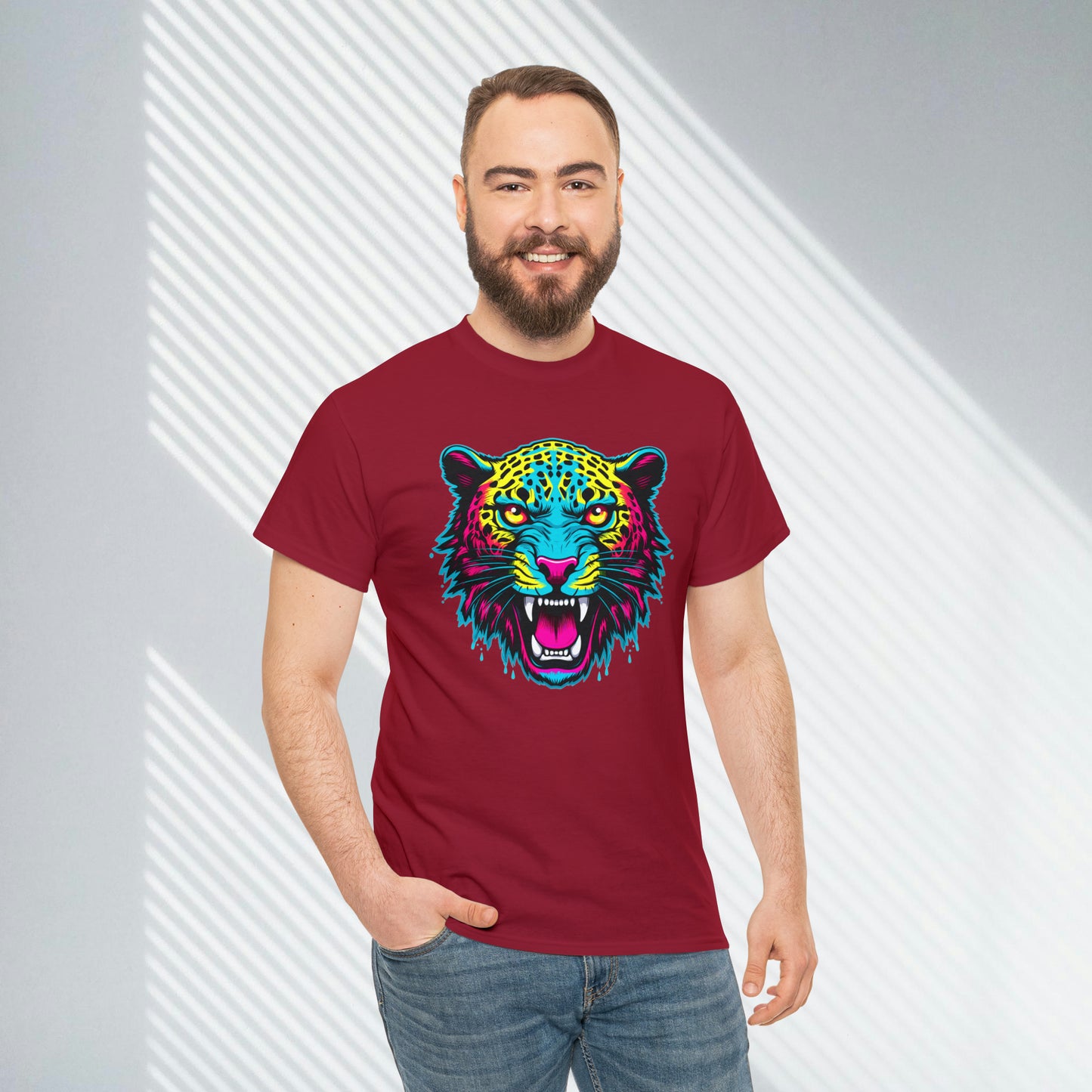 colorful Leopard Unisex Heavy Cotton Tee