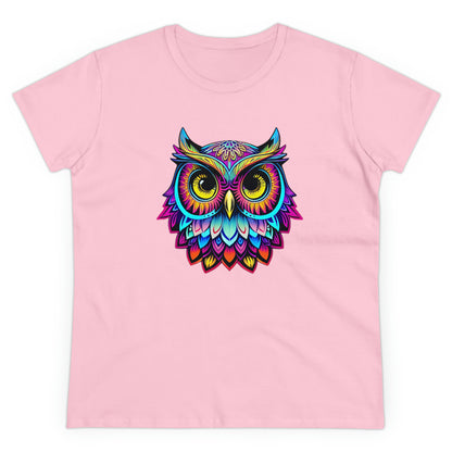 Colorful Owl, Women's Midweight Cotton Tee