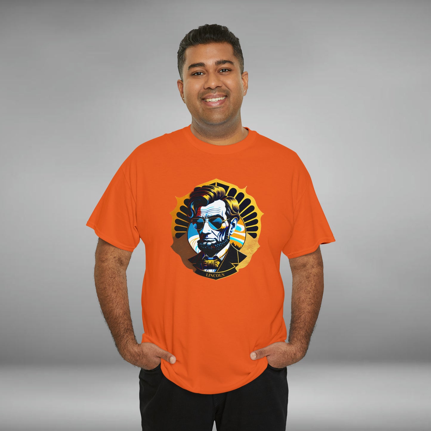 Abraham Lincoln, Custom Unisex Heavy Cotton Graphic Tee