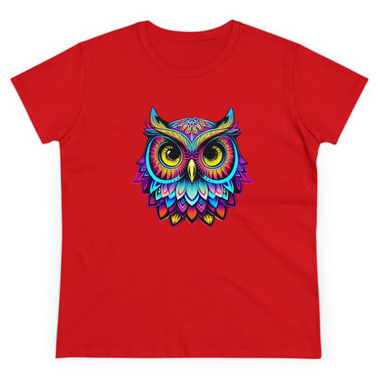 Colorful Owl, Women's Midweight Cotton Tee